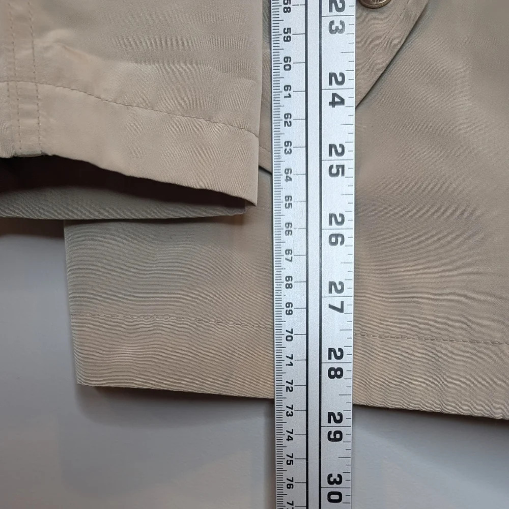 CharterClub Zip Up Water Resistant Beige Tan Rain Utility Jacket Woman Large - Picture 8 of 8
